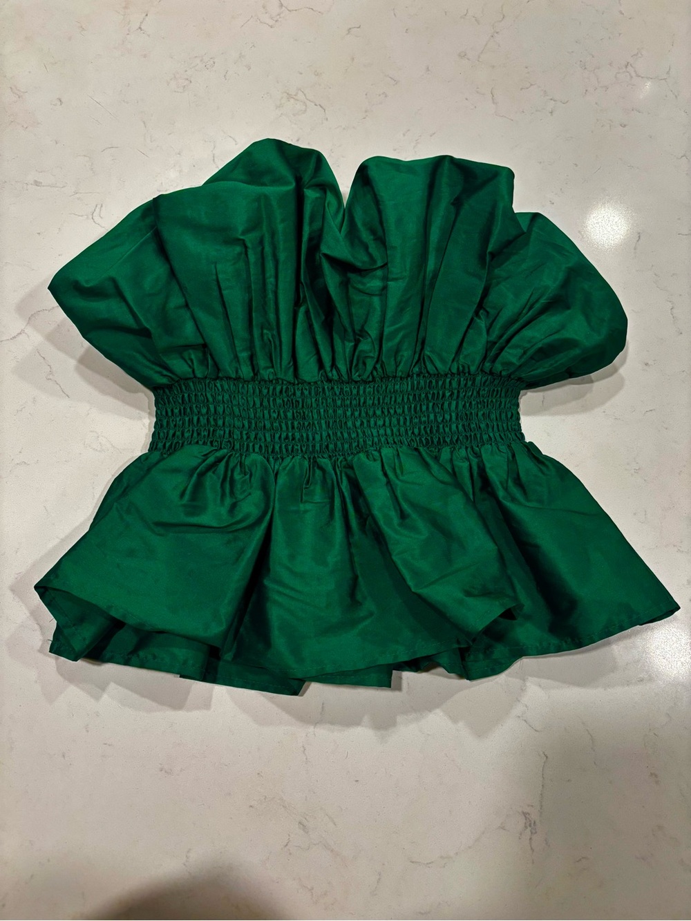 MAJORELLE Emerald Green Smocked Waist Top - Picture 4 of 4